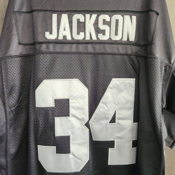 Mitchell & Ness Bo Jackson 1987 Raiders Replica Jersey Size 54 Black White FLAW - Picture 4 of 14
